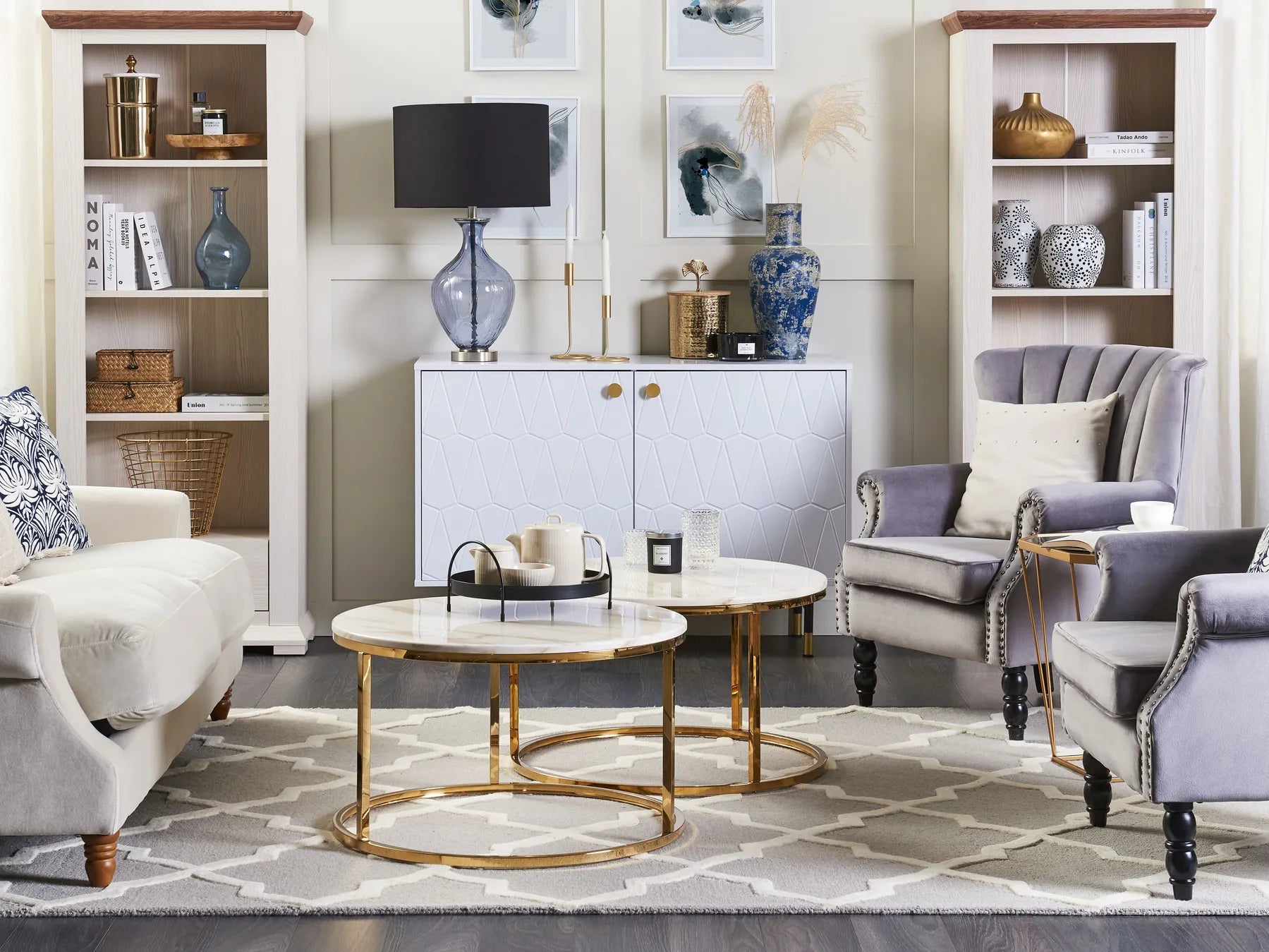 Coffee Table CORAL Marble/ Gold