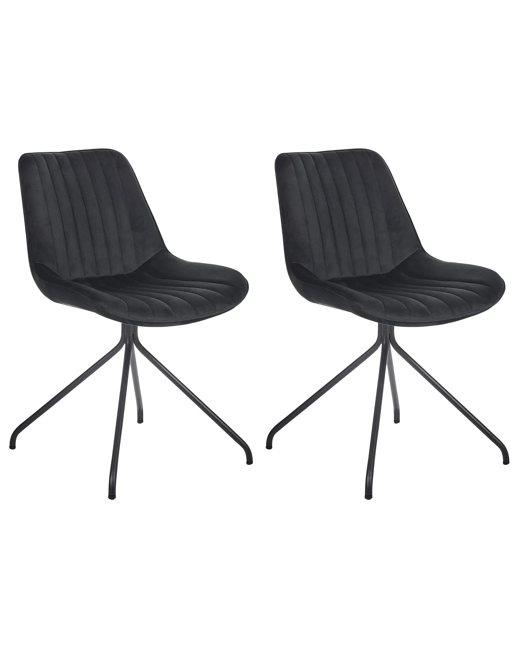 Set of 2 Dining Chairs NAVASOTA Velvet Black