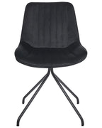 Set of 2 Dining Chairs NAVASOTA Velvet Black