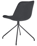 Set of 2 Dining Chairs NAVASOTA Velvet Black