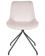 Set of 2 Dining Chairs NAVASOTA Velvet Beige
