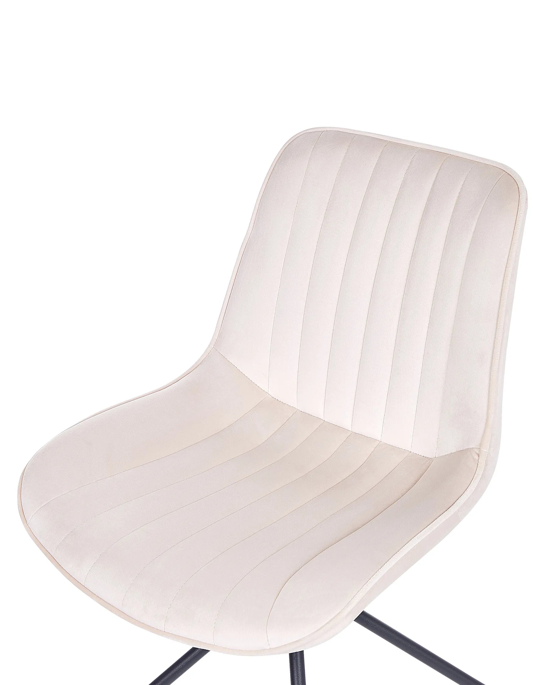 Set of 2 Dining Chairs NAVASOTA Velvet Beige