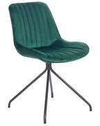 Set of 2 Dining Chairs NAVASOTA Velvet Emerald Green