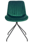 Set of 2 Dining Chairs NAVASOTA Velvet Emerald Green