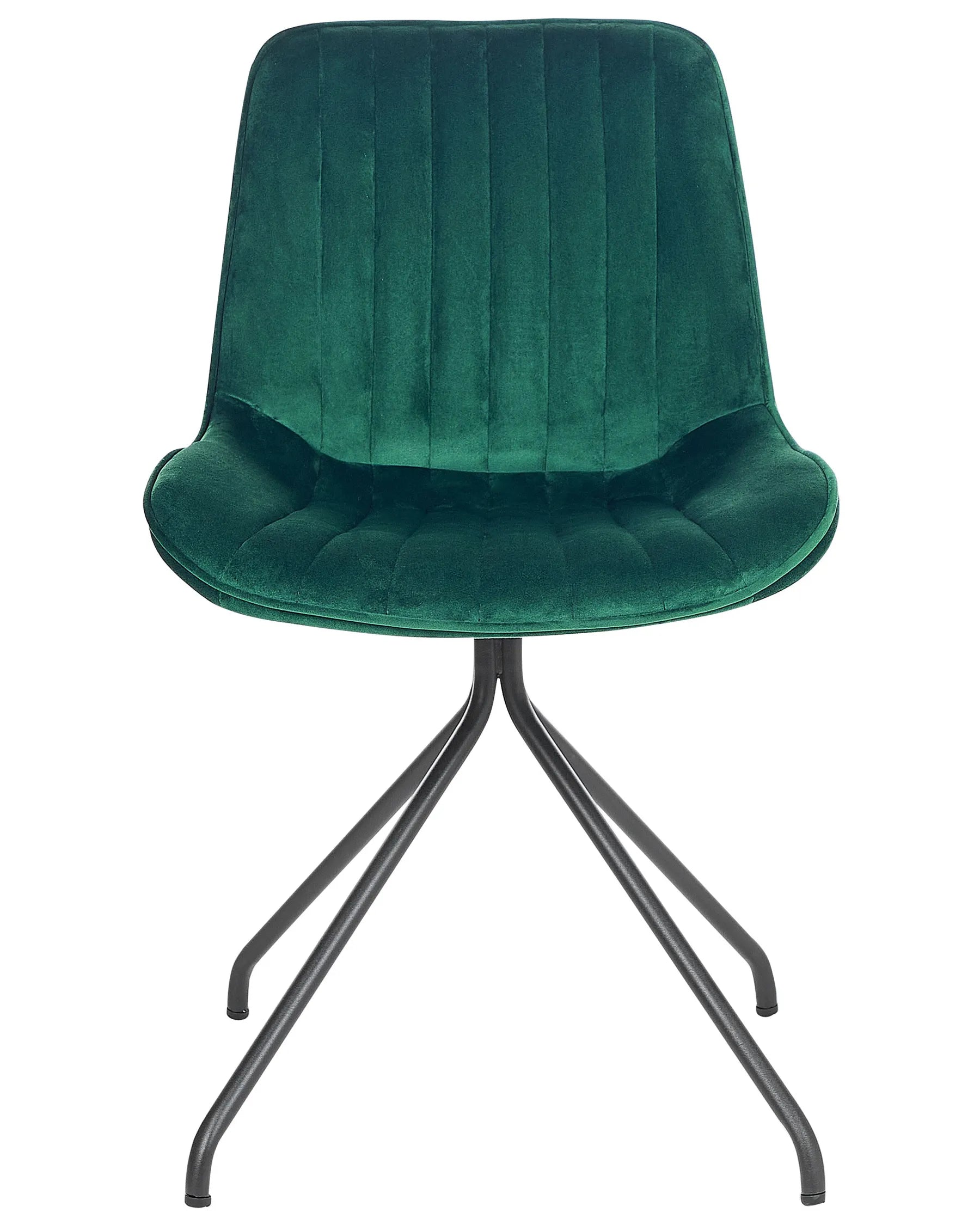 Set of 2 Dining Chairs NAVASOTA Velvet Emerald Green