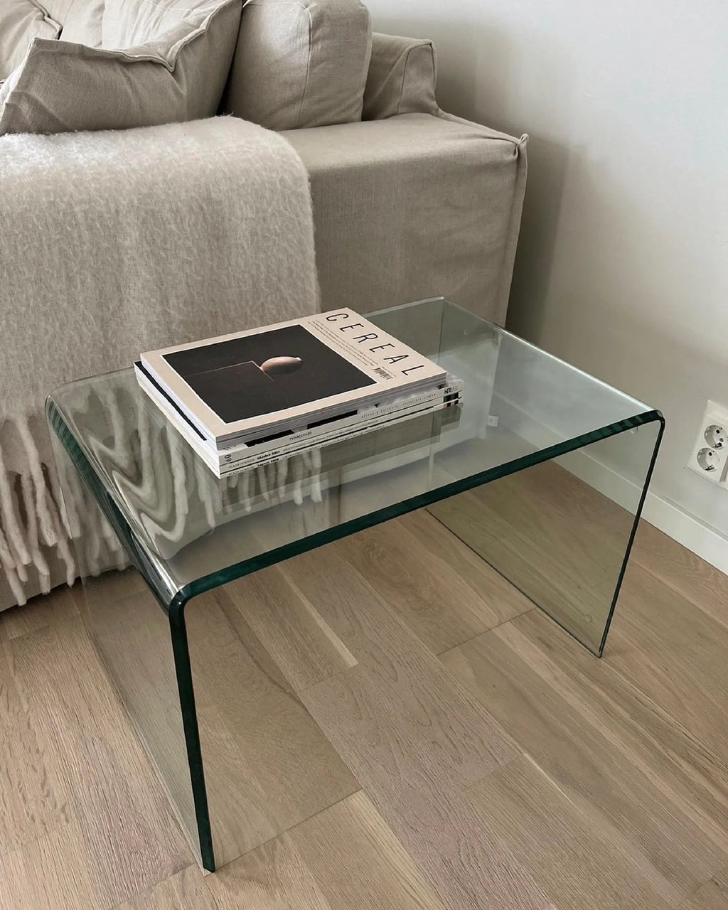 Side Table LOURDES Tempered Glass Transparent