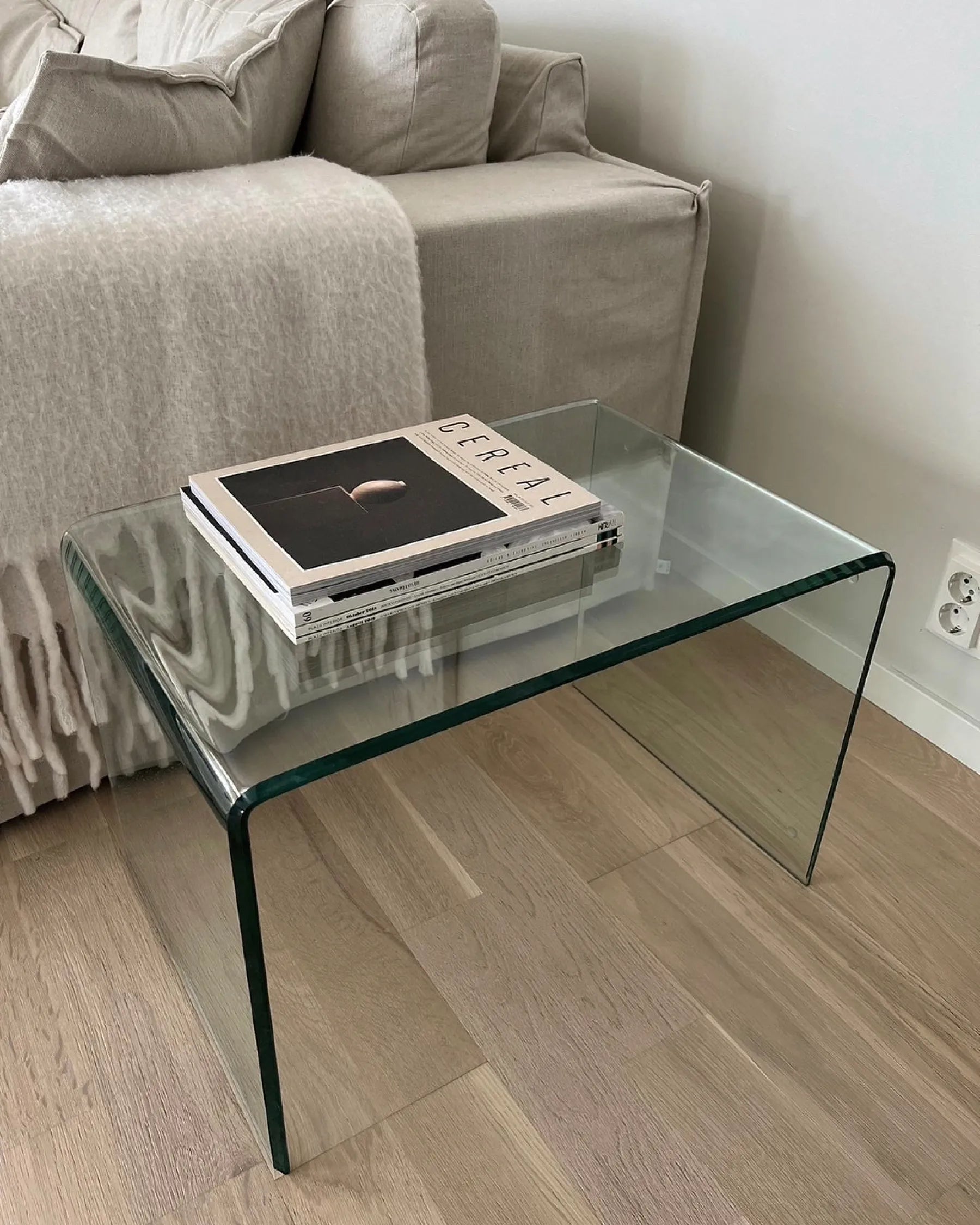 Side Table LOURDES Tempered Glass Transparent