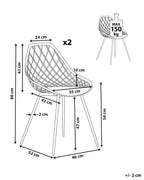 Set of 2 Dining Chairs CANTON II Beige