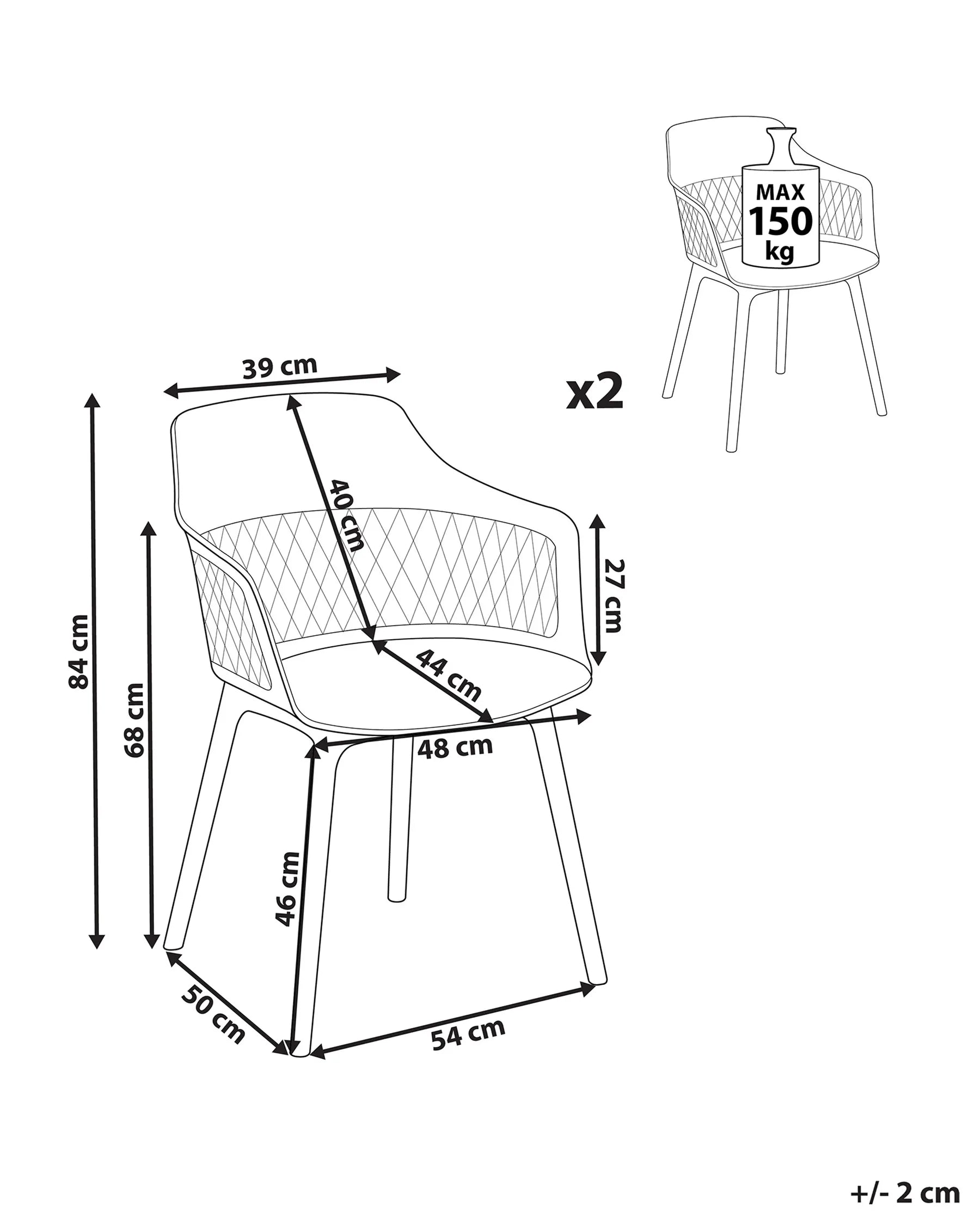 Set of 2 Dining Chairs ALMIRA White