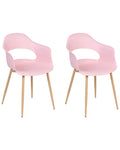 Set of 2 Dining Chairs UTICA Pink
