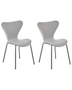 Set of 2 Dining Chairs BOONVILLE Velvet Light Grey