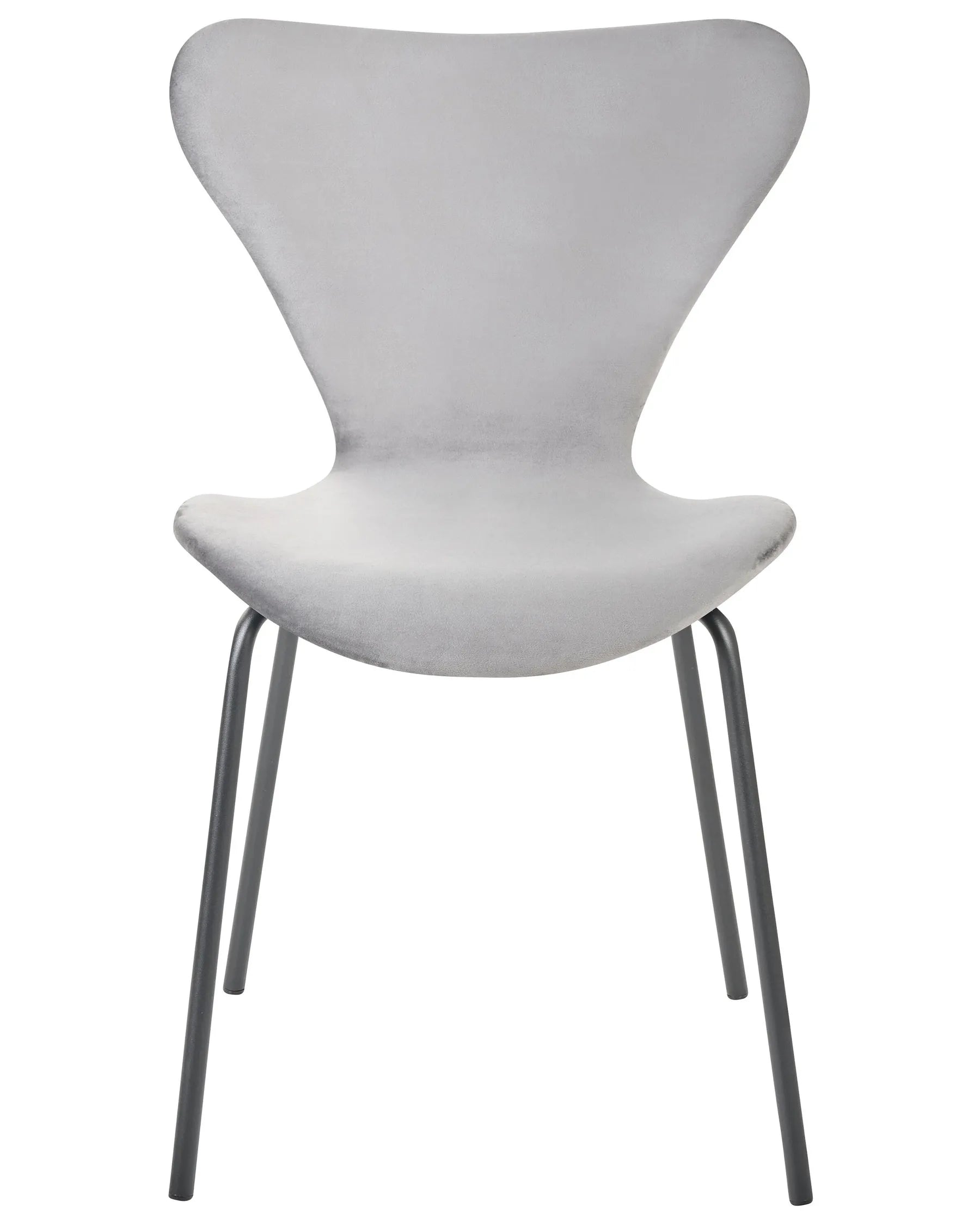 Set of 2 Dining Chairs BOONVILLE Velvet Light Grey