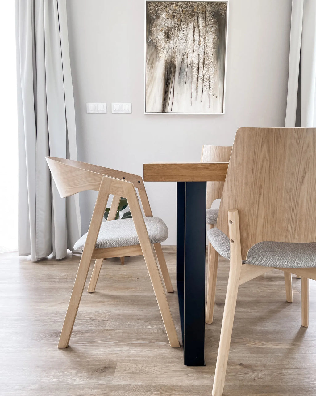 Set of 2 Dining Chairs ABEE Light Brown