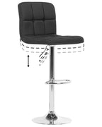 Set of 2 Bar Chairs MARION Swivel Black