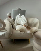 Armchair LOEN Boucle White