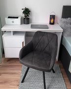 Set of 2 Dining Chairs MONEE Fabric Dark Grey
