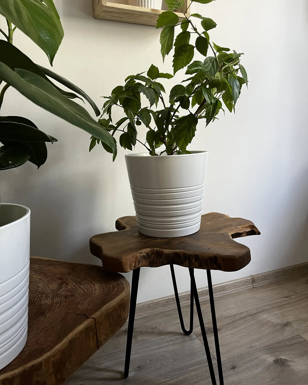 Set of 2 Side Tables CAMROSE Teak Wood Dark Brown
