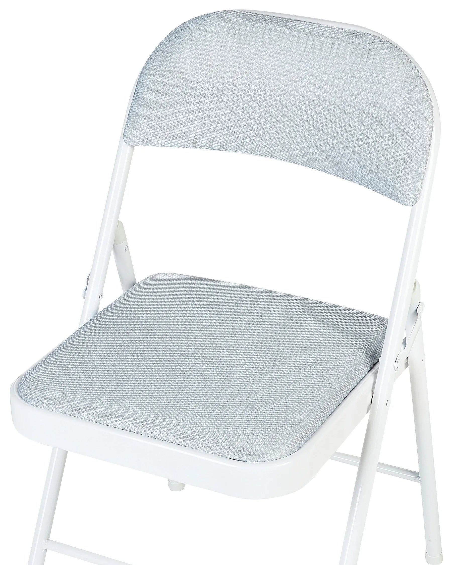 Set of 4 Folding Chairs SPARKS Light Grey/ White