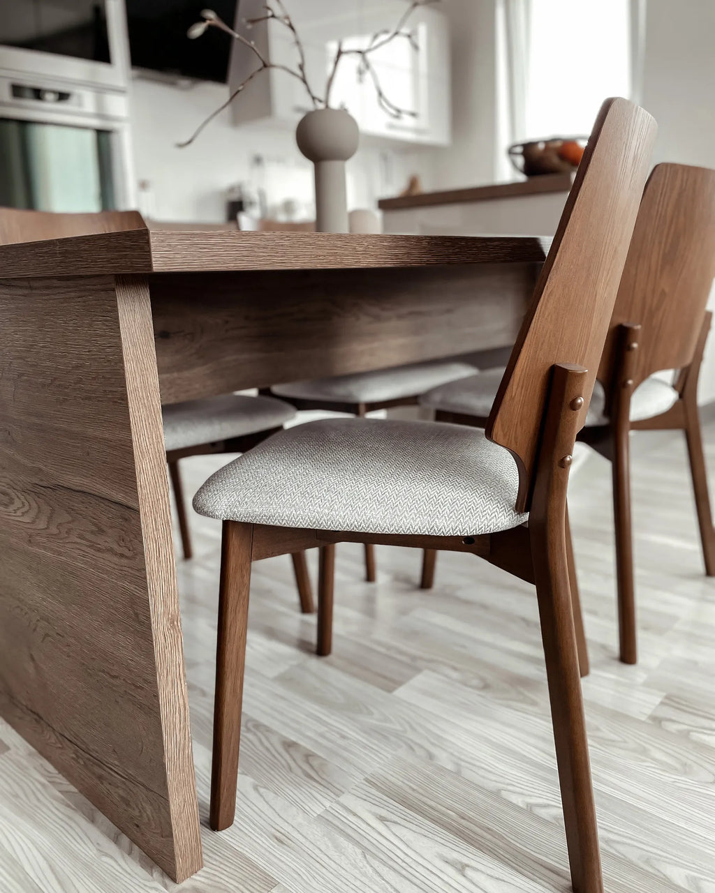 Set of 2 Dining Chairs ABEE Brown/ Grey