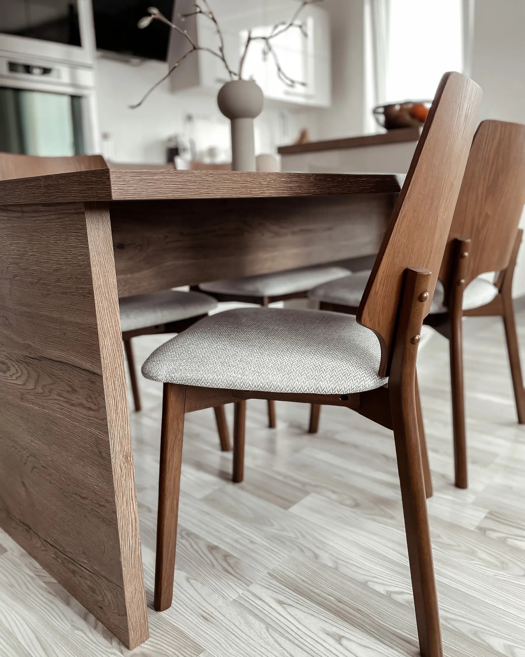Set of 2 Dining Chairs ABEE Brown/ Grey
