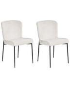 Set of 2 Dining Chairs ADA Fabric Off-White