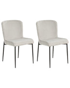 Set of 2 Dining Chairs ADA Fabric Light Grey