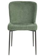 Set of 2 Dining Chairs ADA Fabric Dark Green