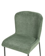 Set of 2 Dining Chairs ADA Fabric Dark Green