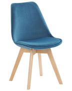 Set of 2 Dining Chairs DAKOTA II Velvet Blue