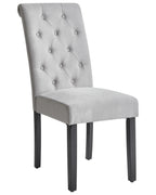 Set of 2 Dining Chairs VELVA Fabric Grey