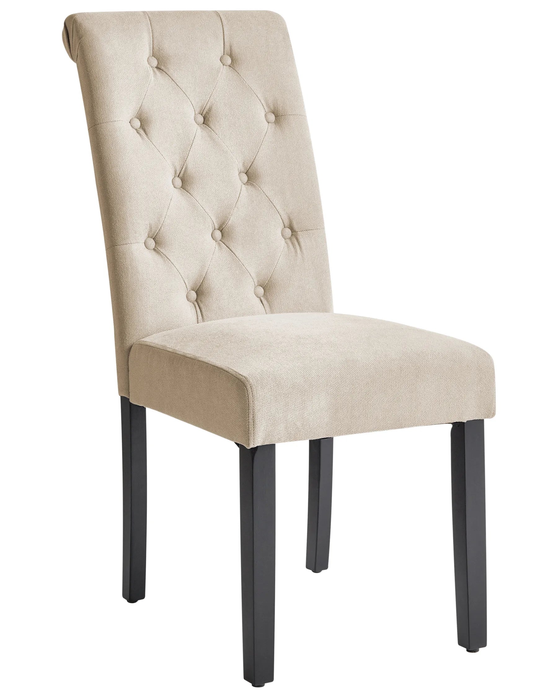 Set of 2 Dining Chairs VELVA Fabric Sand Beige