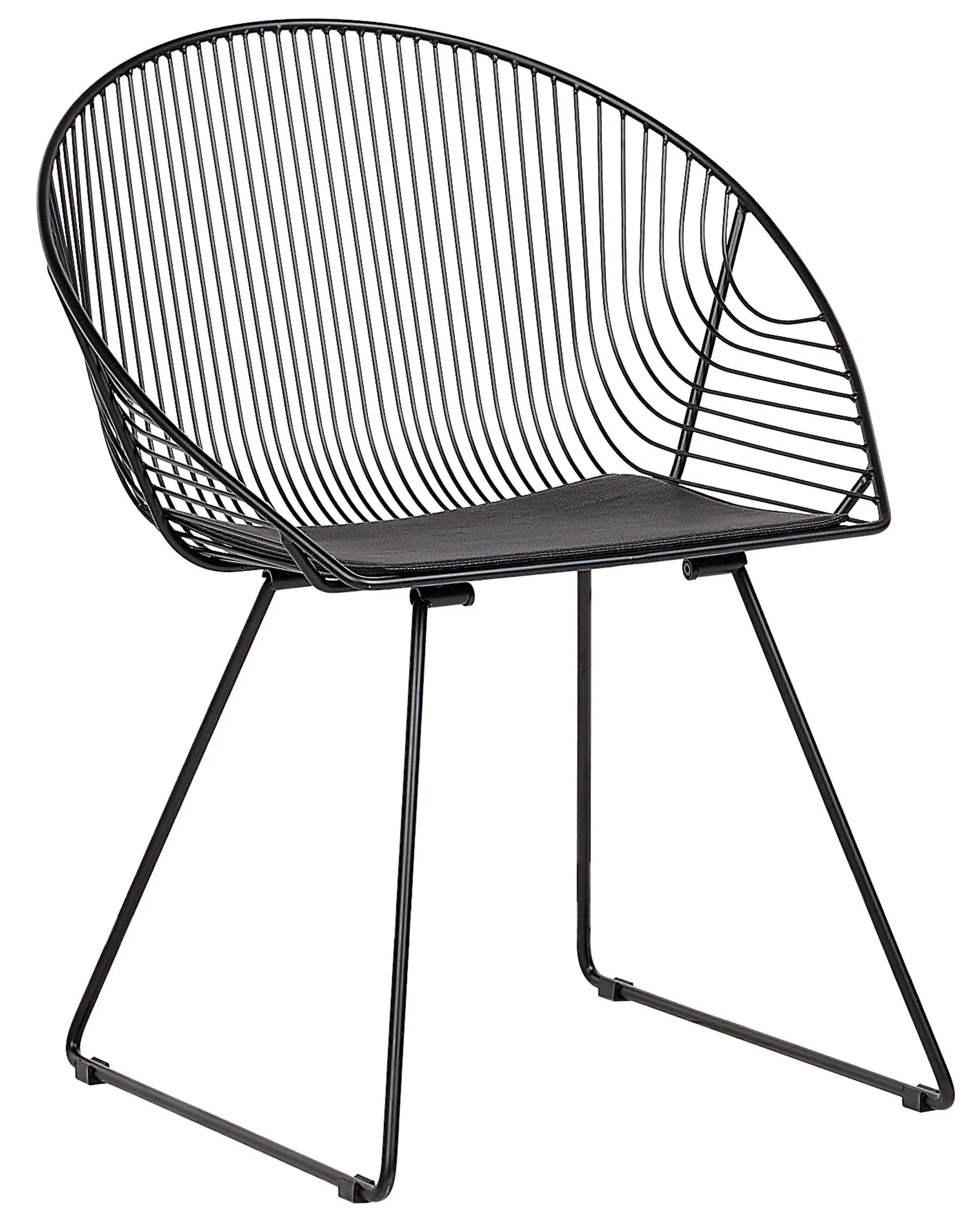 Set of 2 Dining Chairs AURORA Metal Black