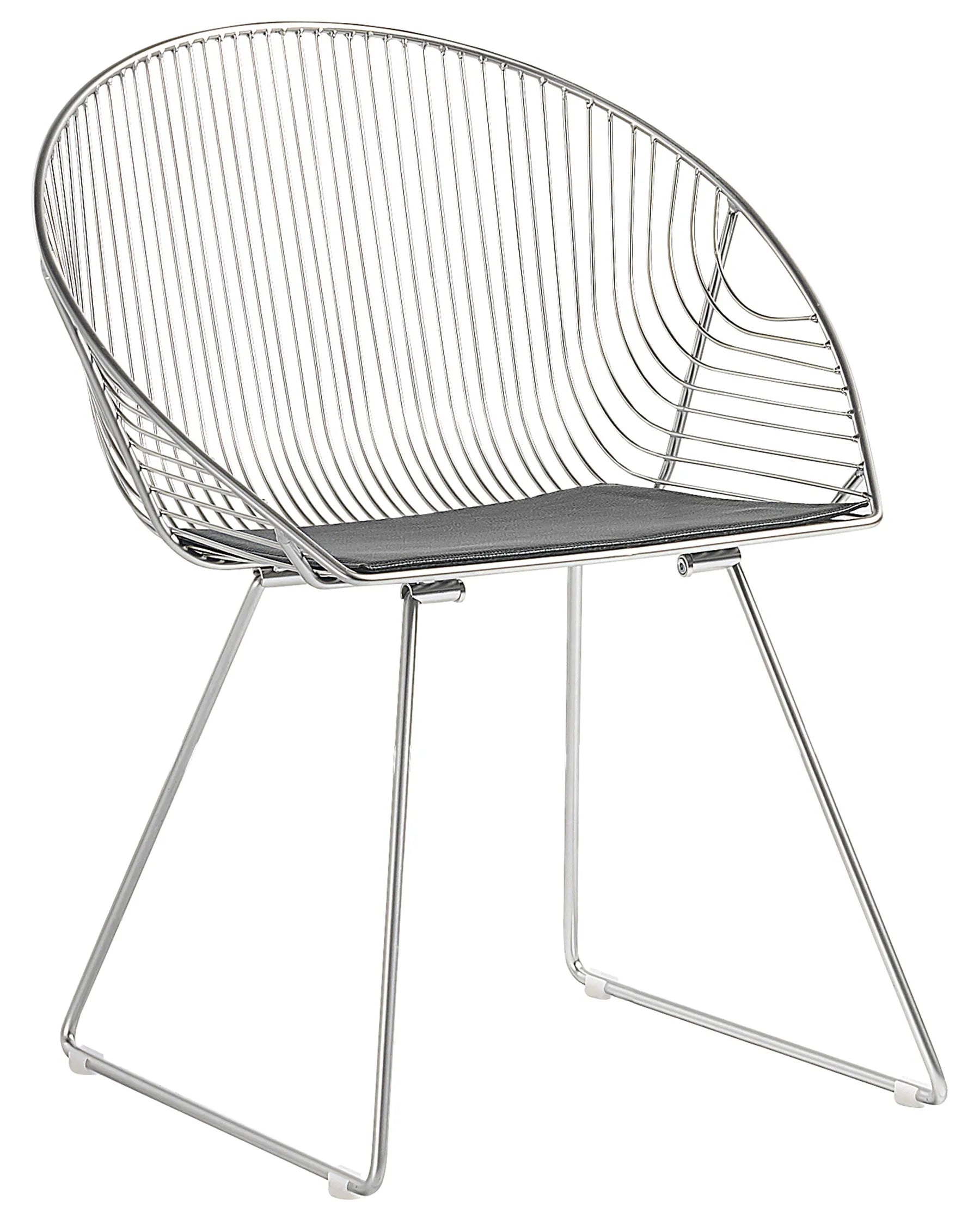 Set of 2 Dining Chairs AURORA Metal Silver