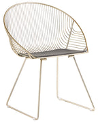 Set of 2 Dining Chairs AURORA Metal Gold