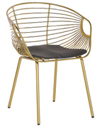 Set of 2 Dining Chairs HOBACK Metal Gold
