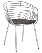 Set of 2 Dining Chairs HOBACK Metal Silver