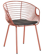 Set of 2 Dining Chairs HOBACK Metal Copper