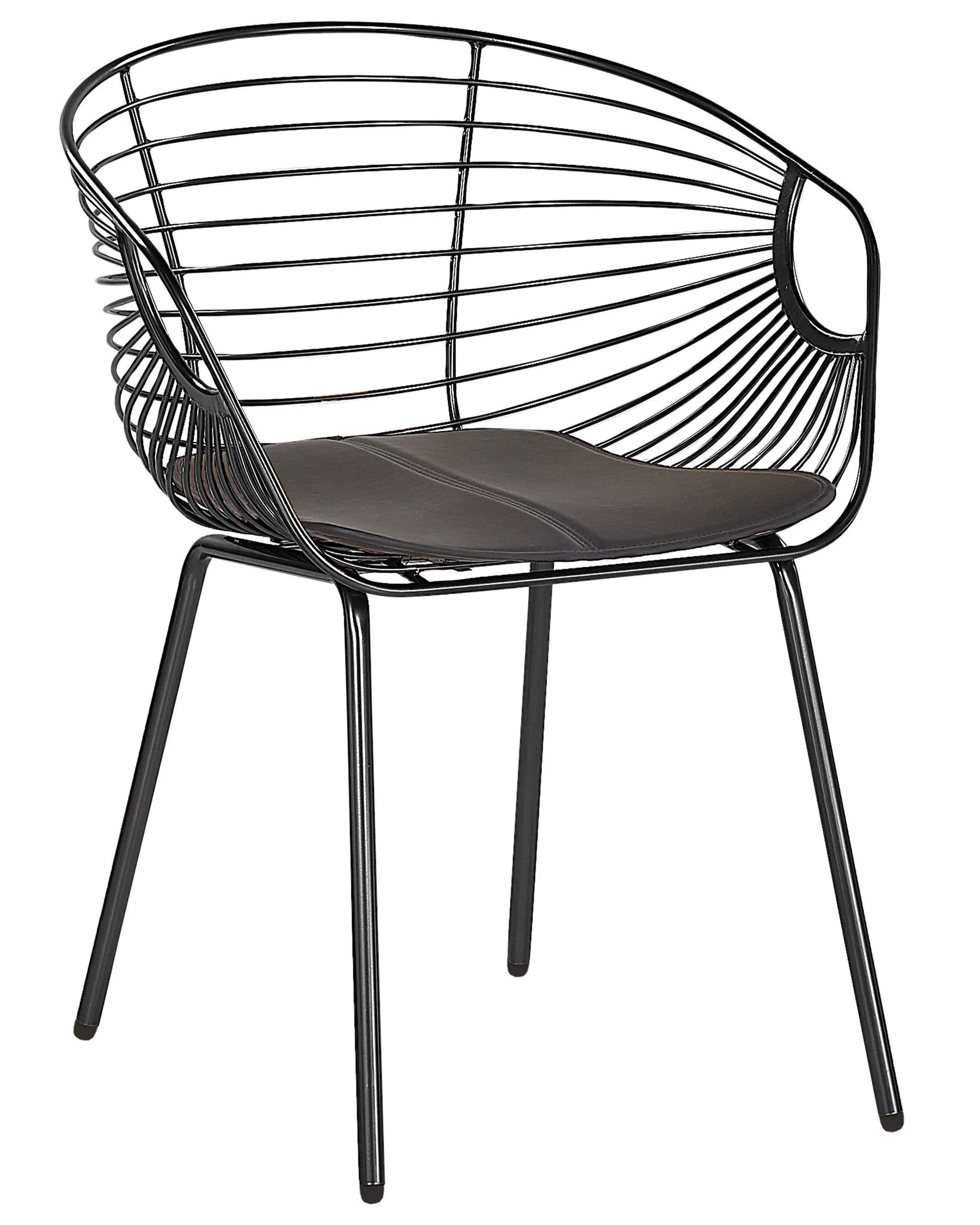 Set of 2 Dining Chairs HOBACK Metal Black