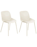 Set of 2 Dining Chairs MILACA Beige