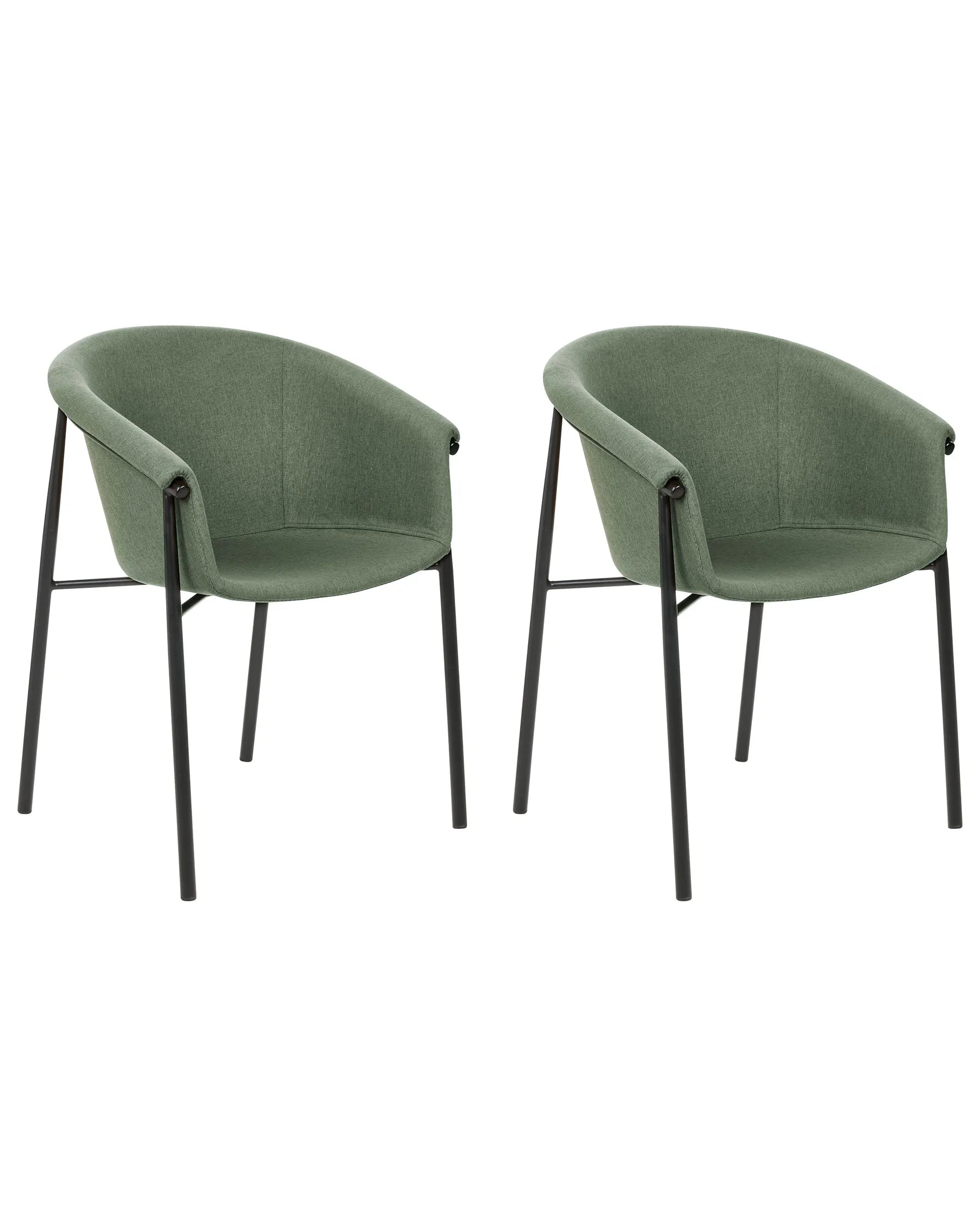 Set of 2 Dining Chairs AMES Dark Green
