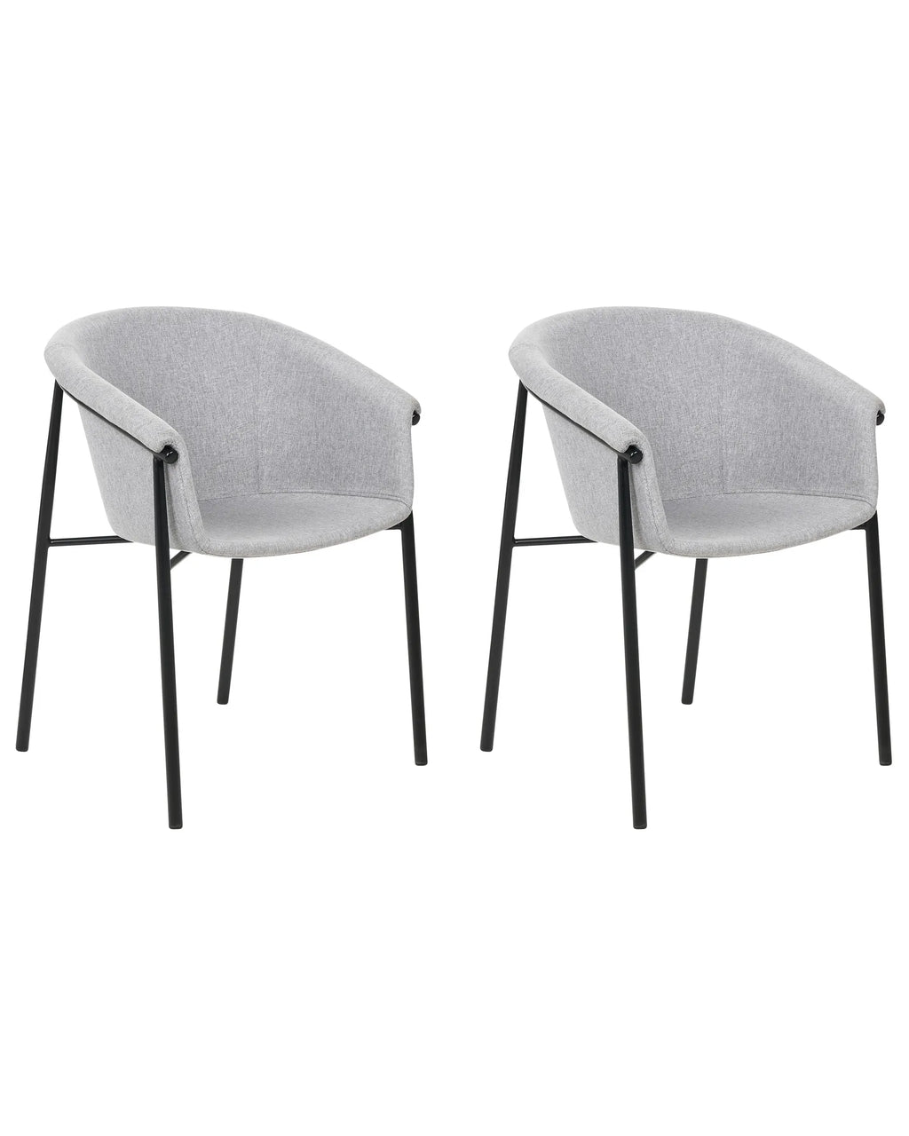 Set of 2 Dining Chairs AMES Fabric Light Grey