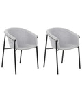 Set of 2 Dining Chairs AMES Fabric Light Grey