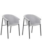 Set of 2 Dining Chairs AMES Fabric Light Grey