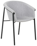 Set of 2 Dining Chairs AMES Fabric Light Grey