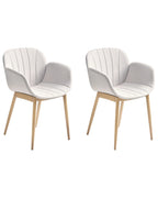 Set of 2 Dining Chairs ALICE Fabric Light Grey