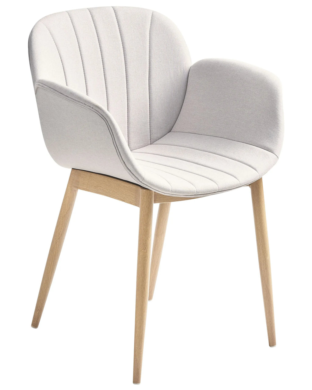 Set of 2 Dining Chairs ALICE Fabric Light Grey