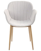 Set of 2 Dining Chairs ALICE Fabric Light Grey
