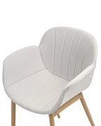 Set of 2 Dining Chairs ALICE Fabric Light Grey