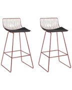 Set of 2 Bar Chairs FREDONIA Metal Rose Gold