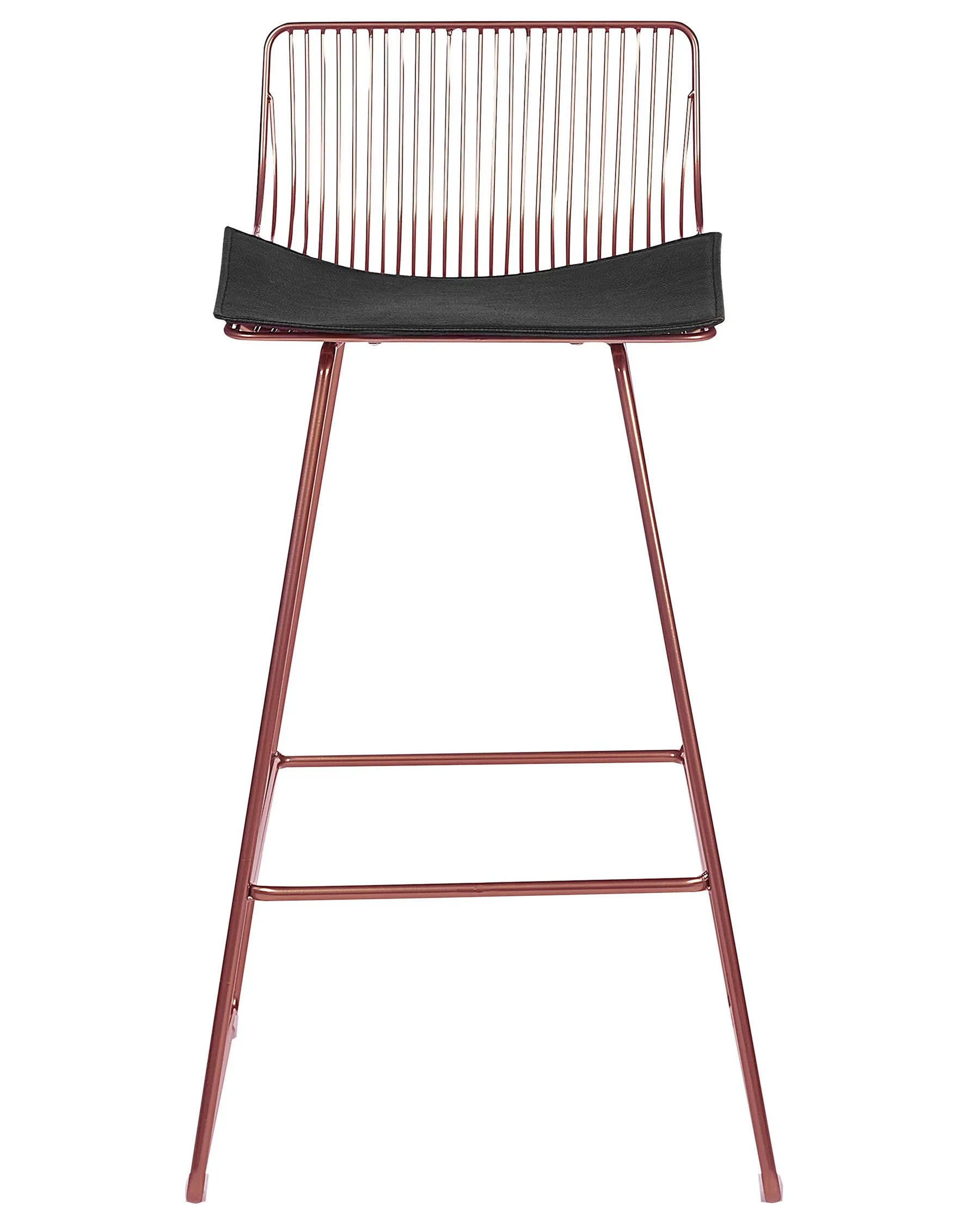 Set of 2 Bar Chairs FREDONIA Metal Rose Gold